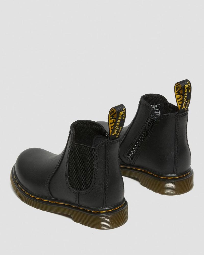 Dr Martens Infant/Toddler 2976 Softy T Læder Chelsea Støvler Børn Sort | DK 666VRW